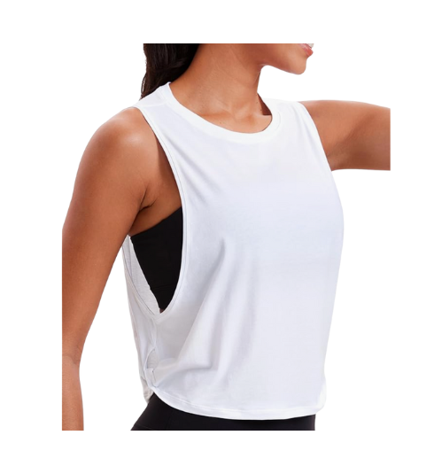 white yoga top